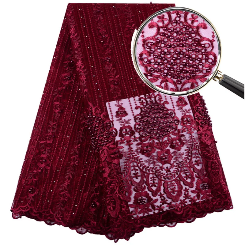 Новое поступление вино французская кружевная ткань для женщин Свадебные