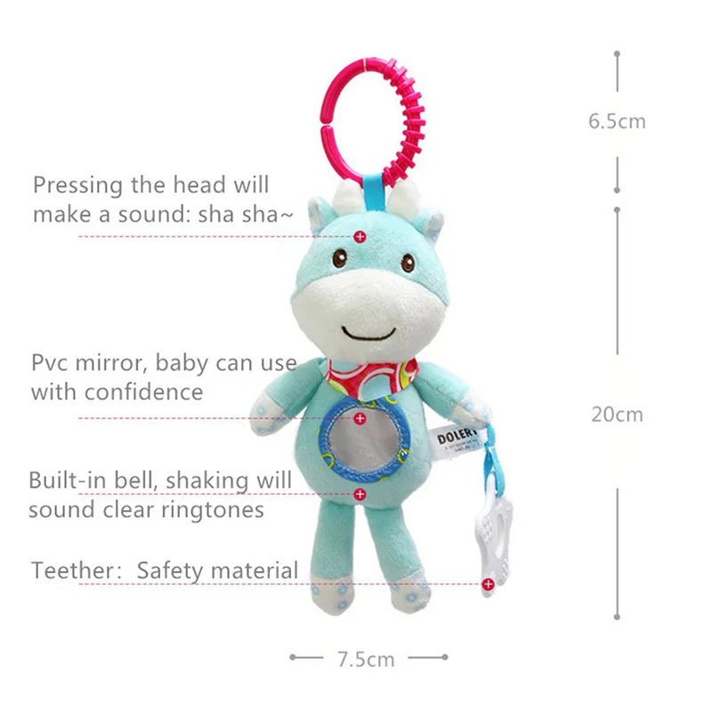 

Baby Bell Ringer Pram Hanging Soft Toys Mobile Bed Cute Cartoon Animal Doll Baby Bed Hanging Bell Toys Education Baby Toys
