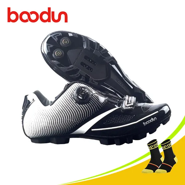 BOODUN mtb велосипедная Обувь zapatillas hombre профессиональные самозакрывающиеся велосипедные кроссовки MTB велосипедная обувь Нескользящая велосипедная Обувь Sapato - Цвет: Black shoes for sock