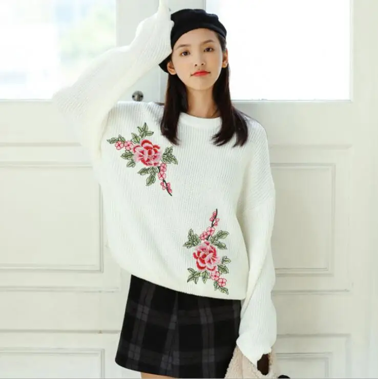 1 пара розовых/красных/желтых зеленых вышивных аппликаций нашивки Цветочная