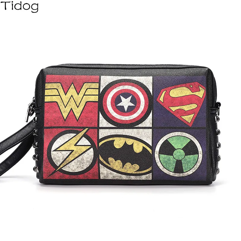 

Tidog Street Fashion Man Shoulder Riveting Nail Printed Pattern Shoulder Bag