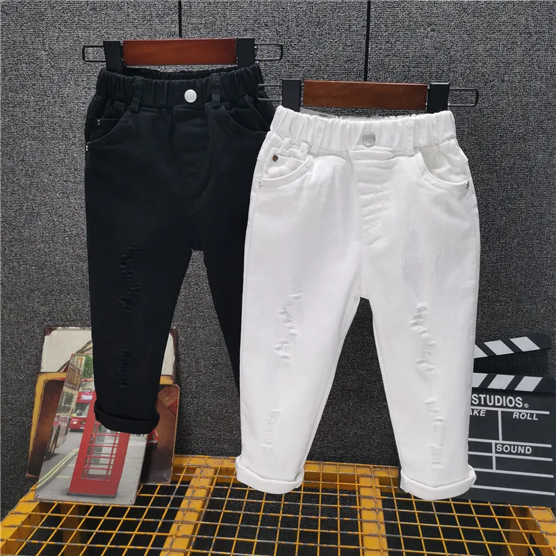 Boys Pants Spring Autumn Kids Clothes solid Children Pants for Baby Girls Trousers Toddlers White black Fashion Pencil Pants