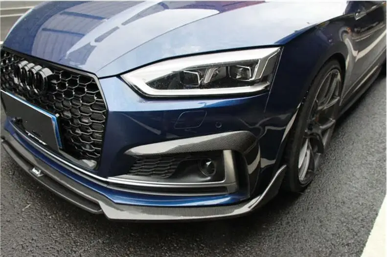 Для Audi A5 S5 B9 2017 2018 2019 углеродное волокно передняя решетка спойлер бампер диффузор