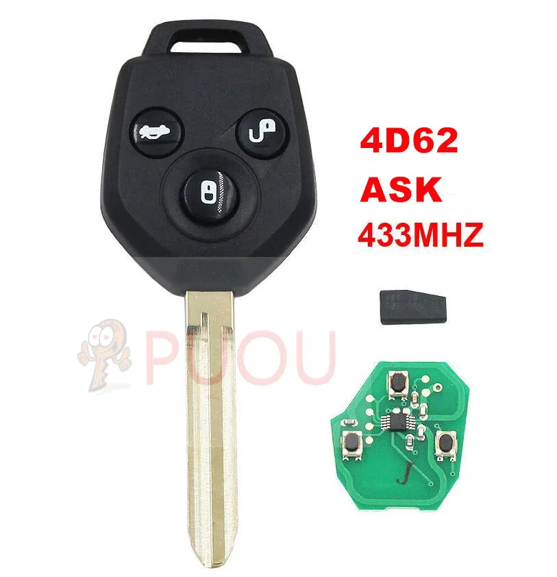 3 кнопочный дистанционный ключ 433 МГц 4D60 чип для Subaru Outback / Forester 2011 2012|Ключ от авто| |