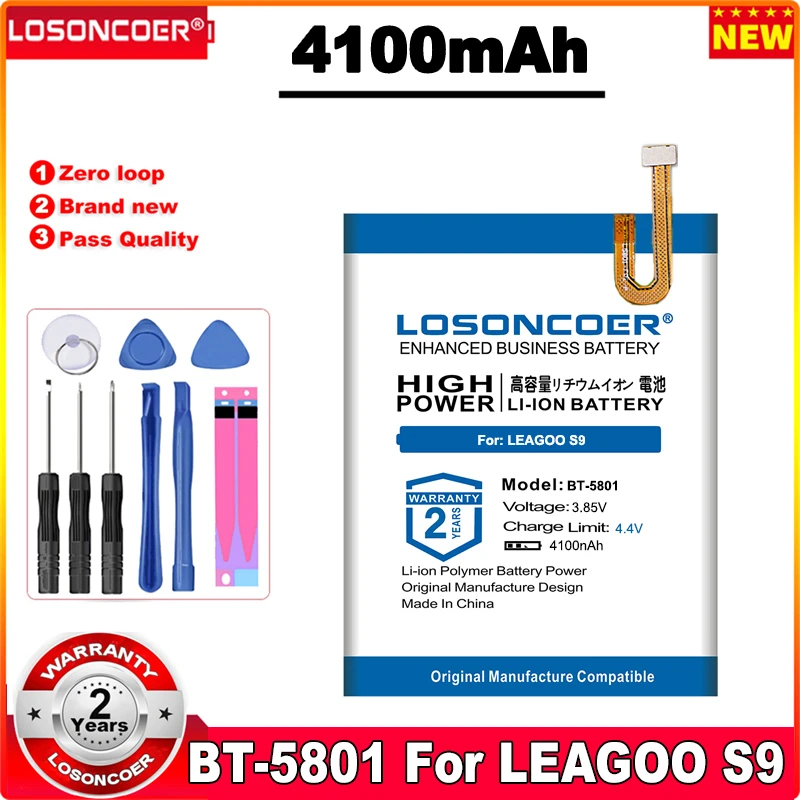 

LOSONCOER BT-5801 4100mAh Mobile Phone Battery For LEAGOO S9 Smart Phone