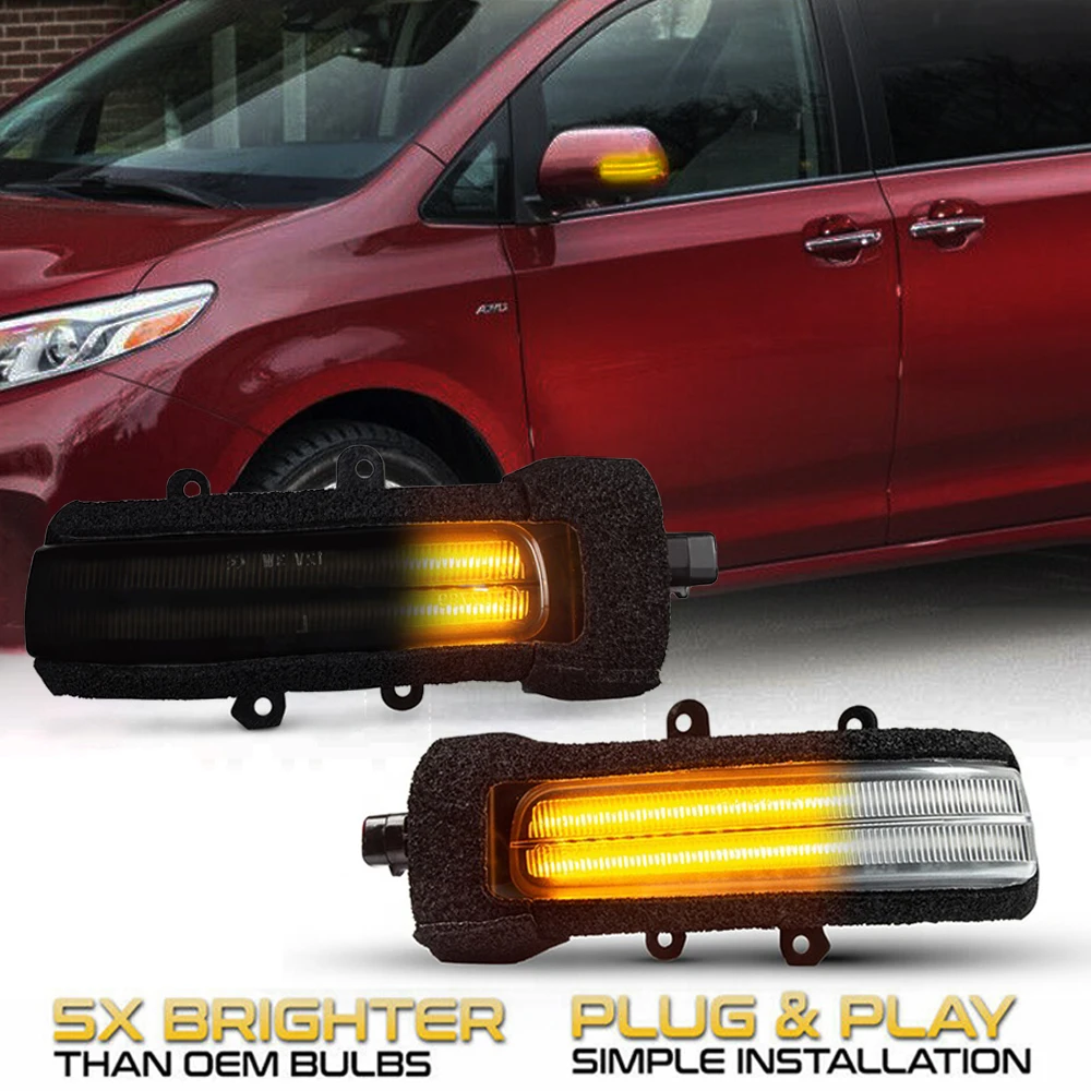 

LED Side Mirror Dynamic Turn Signal Light Sequential For Toyota RAV4 Highlander 4Runner Sienna Fortuner Rush Sienta Previa SW4