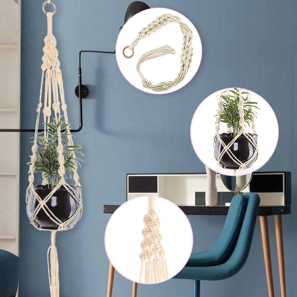 Подвесная корзина для растений в макраме подвесная растение ручной работы