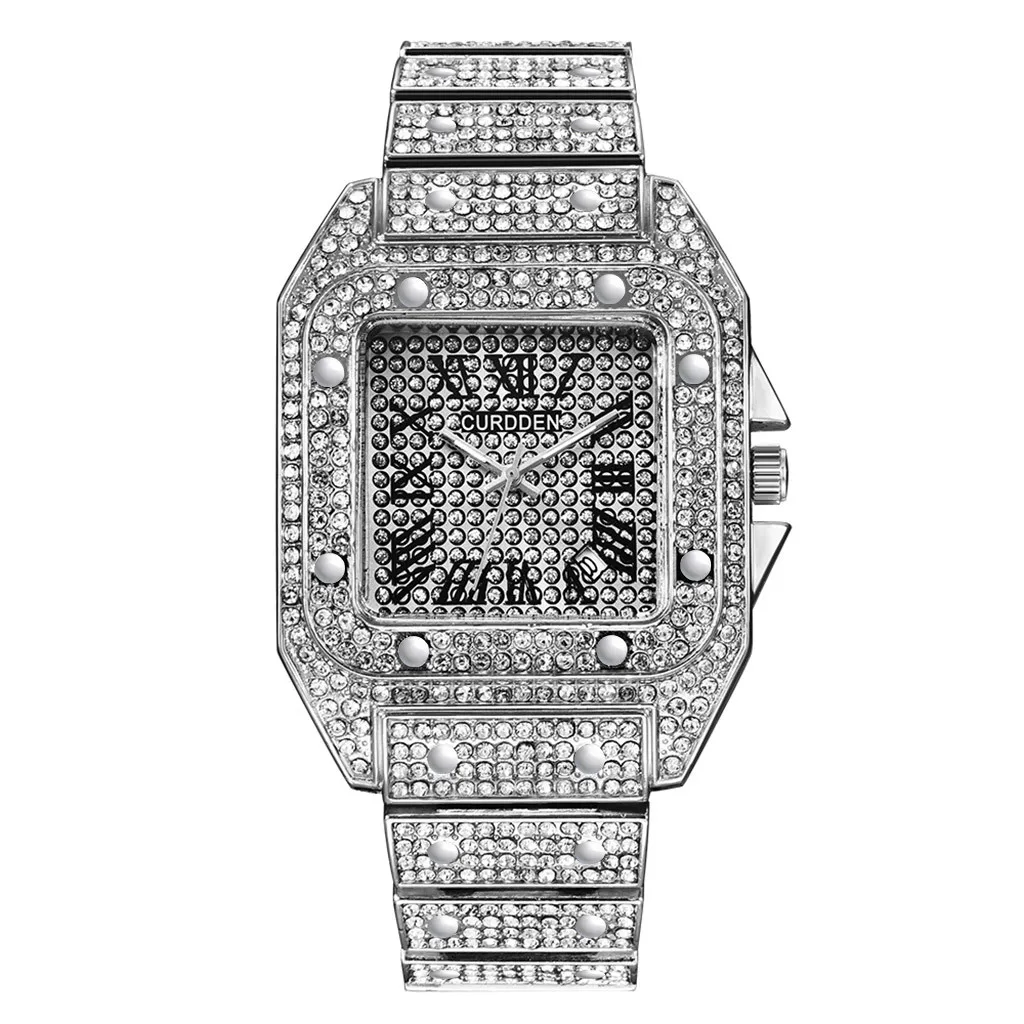 

Top Brand Luxury Men's Diamonds Wrist Watches Full of Diamonds Belt Watches Clock Men Quartz Business Watches Relogio Masculino