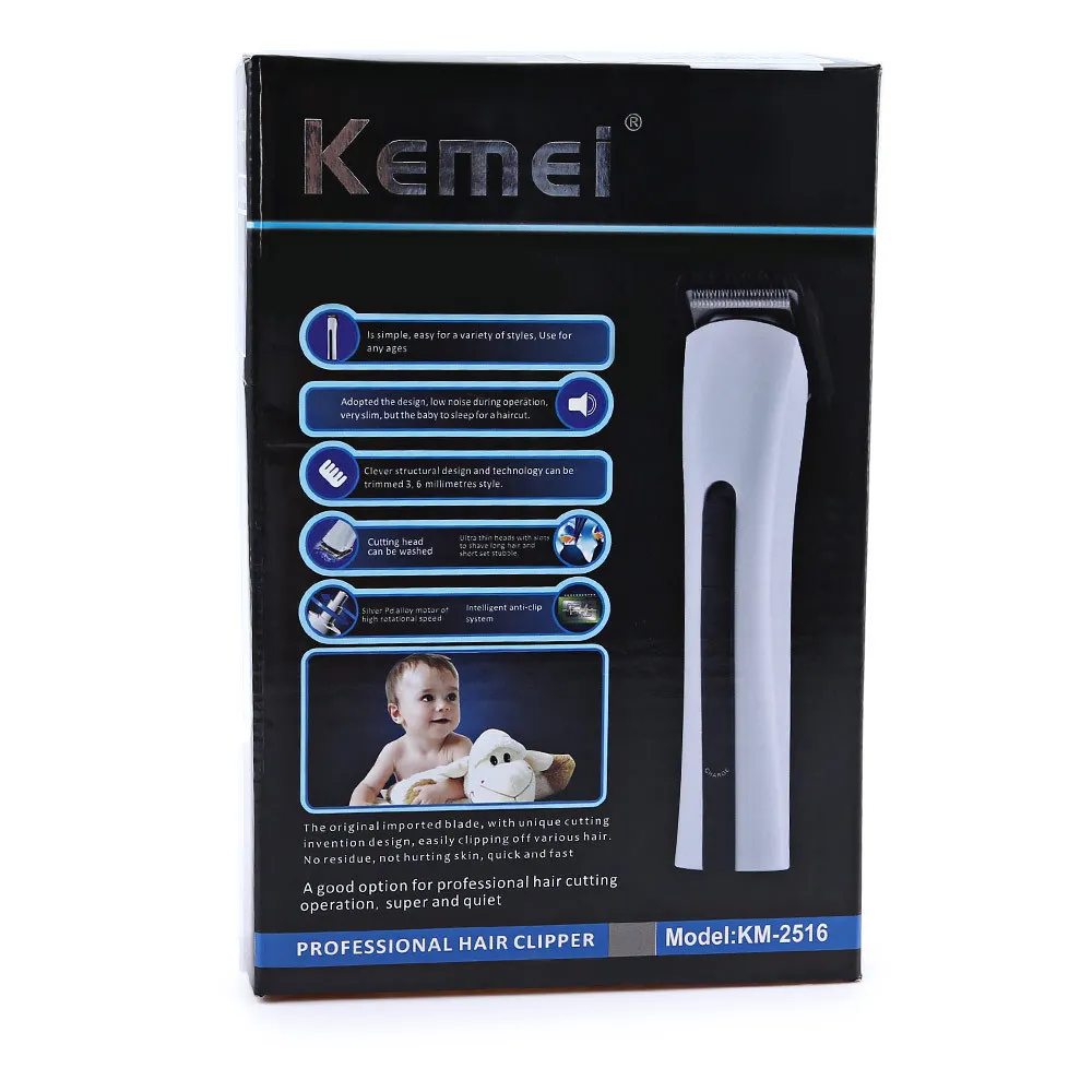 

Kemei-2516 Men Hair Trimmer Rechargeable Electric Shaver Razor Beard Cordless Hair Clipper Cutting Trimmer Face Grooming Machine
