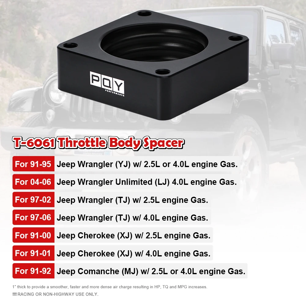 Алюминиевая прокладка корпуса дроссельных заслонок для 91-06 Jeep Wrangler Cherokee TJ YJ LJ XJ 2 5