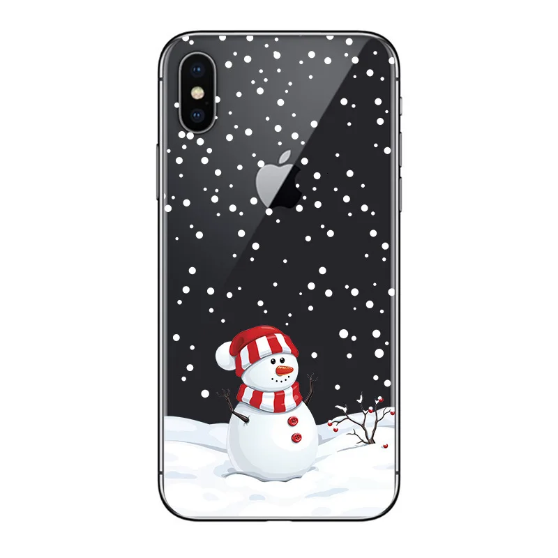 Christmas New Year Cover For iPhone 11 Max Pro XR 8 7 6 6S 5S Plus Cartoon Santa Claus Elk Phone Case For iPhone 11Pro X XS Max