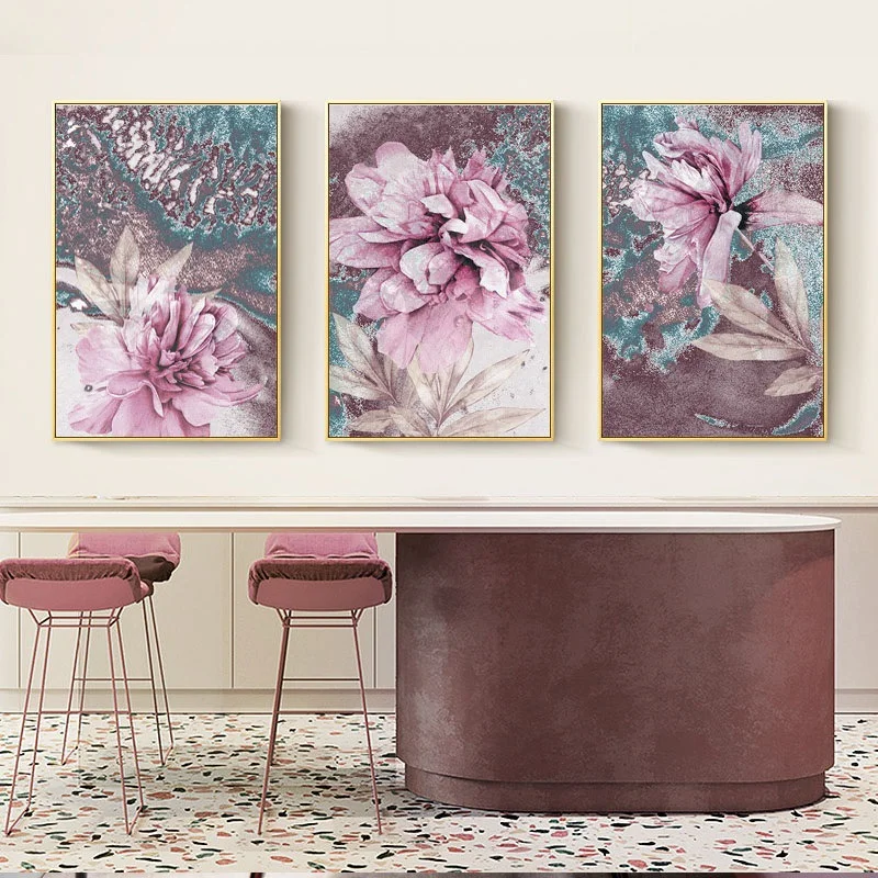 

Abstract Purple Flower Leaf Landscape Poster Canvas Painting Art Wall Home Decor Nordic Print Picture Living Room Decoration