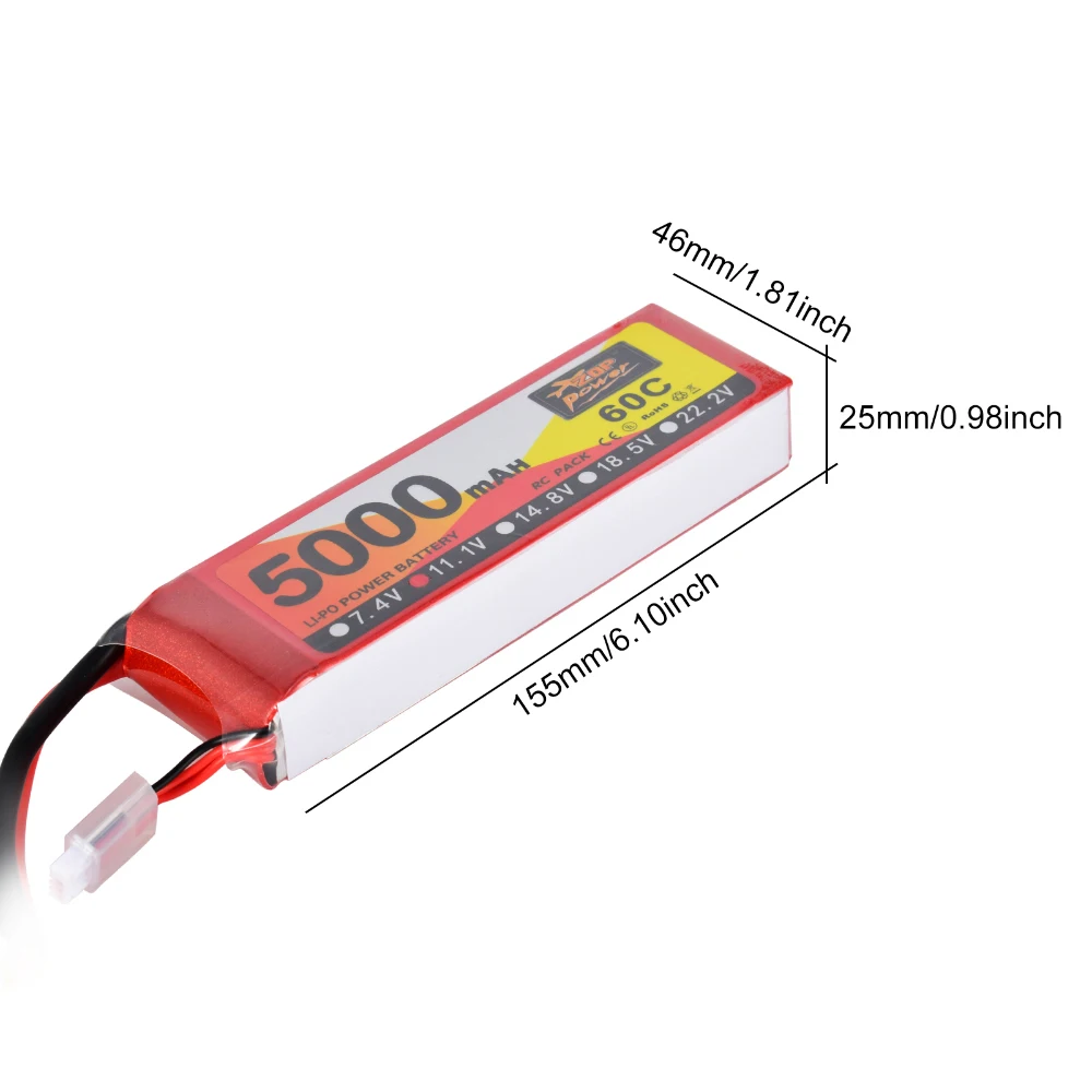 

Good Sale ZOP Power 11.1V 5000mAh 60C 3S Lipo Battery XT60 Plug For RC Quadcopter Car Airplane Aircraft