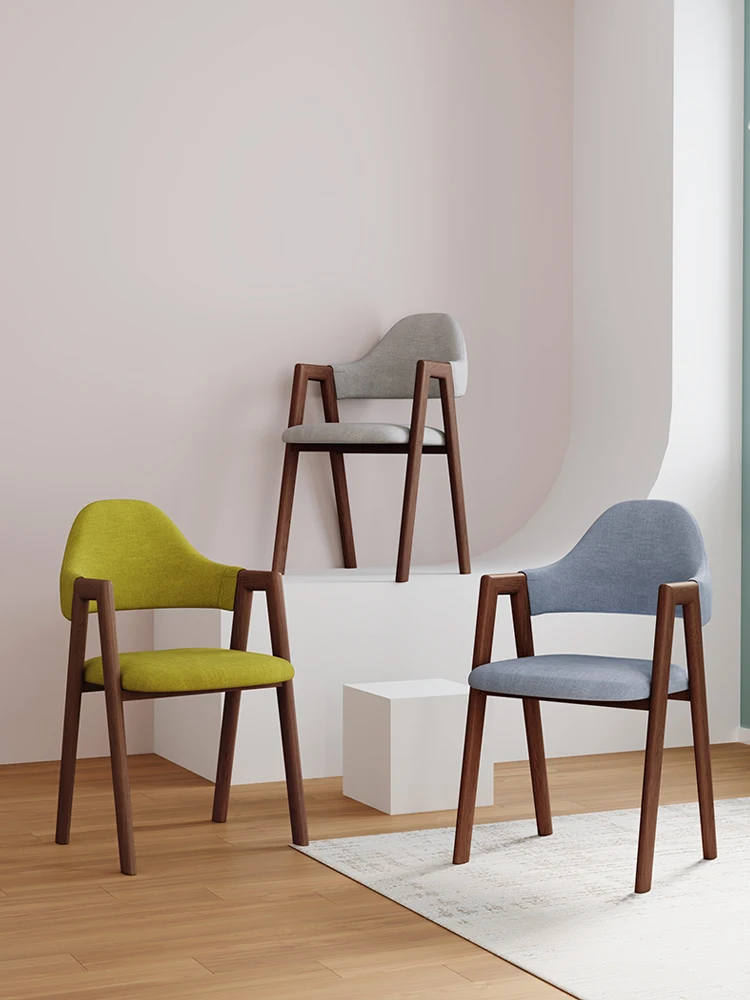 

Louis Fashion Study Chair Back Bedroom Household Simple Modern Makeup Stool Desk Cloth Restaurant Dining Chair