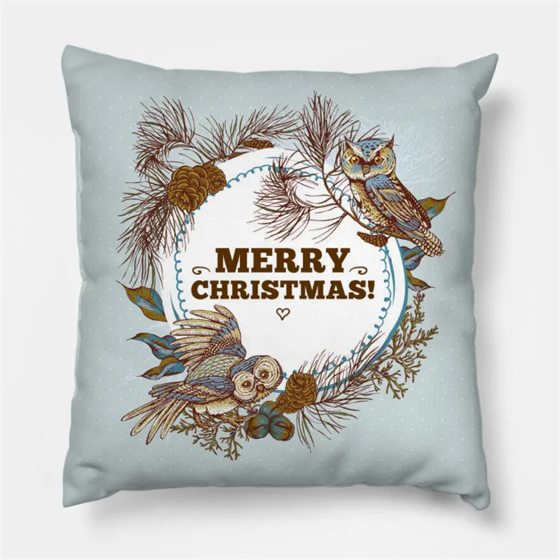 

Christmas Owl Printed Cartoon Christmas Pillowcase 2021 Decor for Home Merry Christmas Ornament Navidad Xmas Gifts