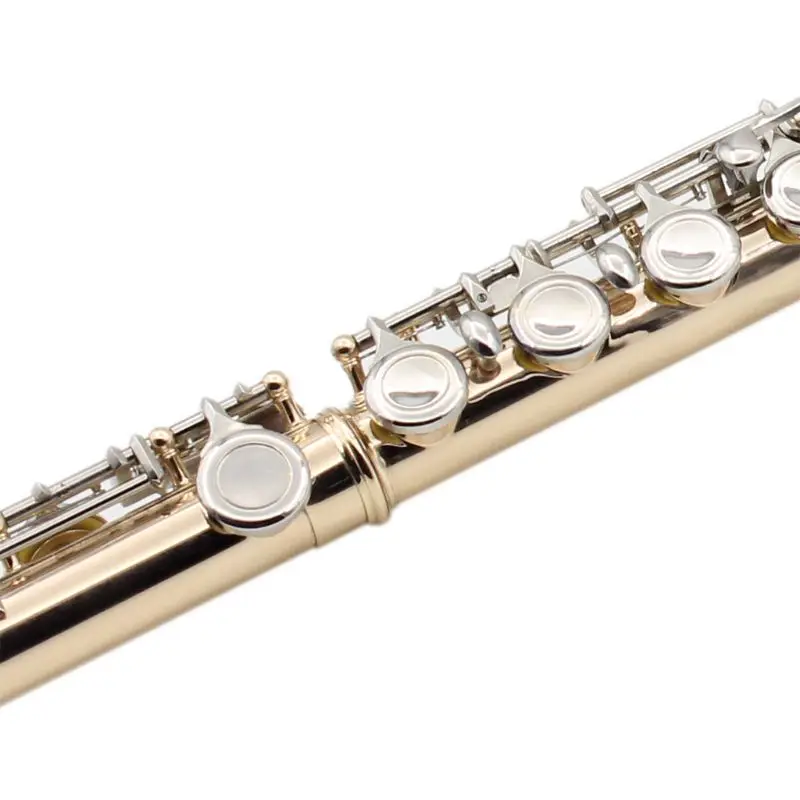 

Gold 16 Holes C Key Flute Cupronickel Body Silver Keys with Storage Bag 87HF