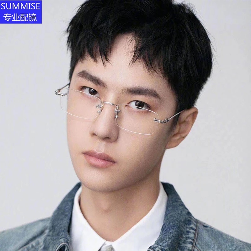 

2021Handmade Retro Eyewear Blue Light Glasses Rimless Frame Prescription Myopia Glasses Men Luxury Hearts Eyewear Top Quality