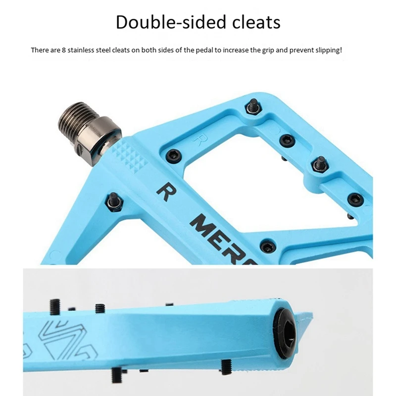 

MEROCA 2PCS Ultra-Light Bike Pedal Bicycle Flat Cycling Pedals MTB Bicycle Pedals Anti-Slip Road Bike Accessories(Purple & Blue)