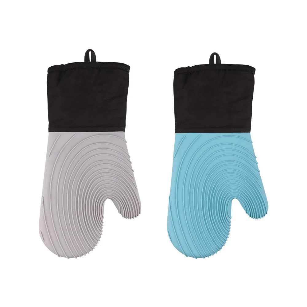

1 Pair Oven Mitts Heat Resistant Silicone Mat Oven Gloves Waterproof Microwave Kitchen Cooking Baking Barbecue Tools