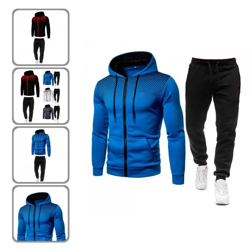 

Спортивный костюм мужской на молнии, стильный энергетический костюм с большими карманами, комплект для работы, 2 шт./компл.