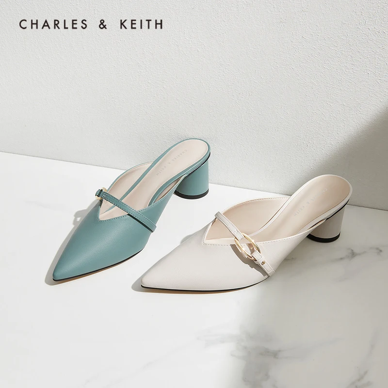 

CHARLES＆KEITH New Arrival for Autumn 2021 CK1-60920272 Pointed-toe high-heel mules with metal decoration