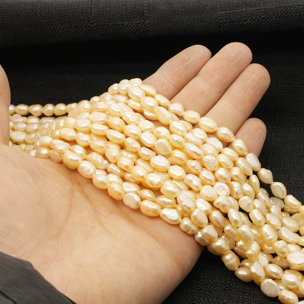 

A Grade AA Grade 6-7mm Natural Freshwater Pearl Loose Beads Rice Shape White Pink Purple Colors DIY for Making Neckalce