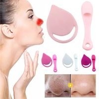 2pcsset soft women exfoliation silicone 4 colors facial cleansing brush blackhead remover