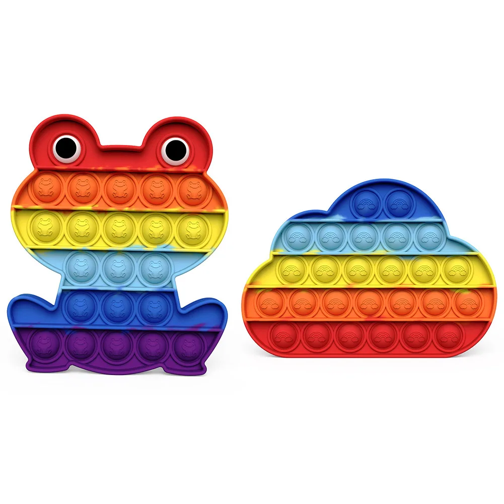 Силиконовый пуш ап пузырь радуги Цвет сенсорная Непоседа игрушки для страдающих