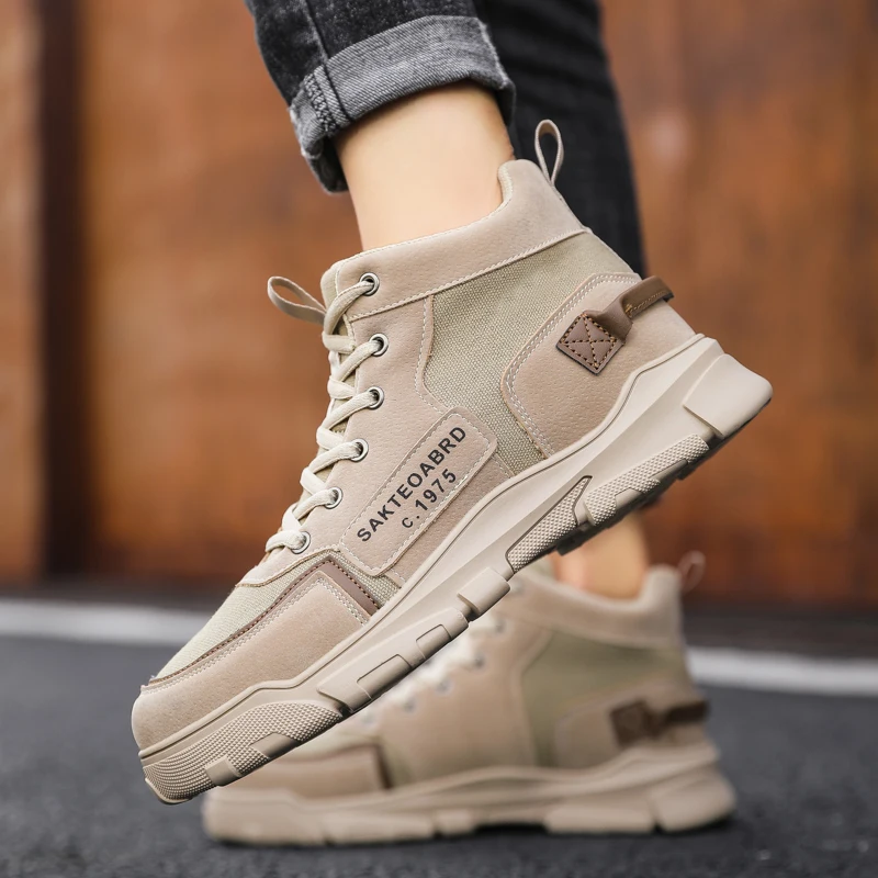 

Spring new high top British tooling boots versatile men's casual shoes 39-44