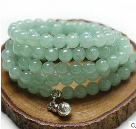 1026 + Натуральное ожерелье 108 ледяные Четки из бисера нефрит зеленый свитер