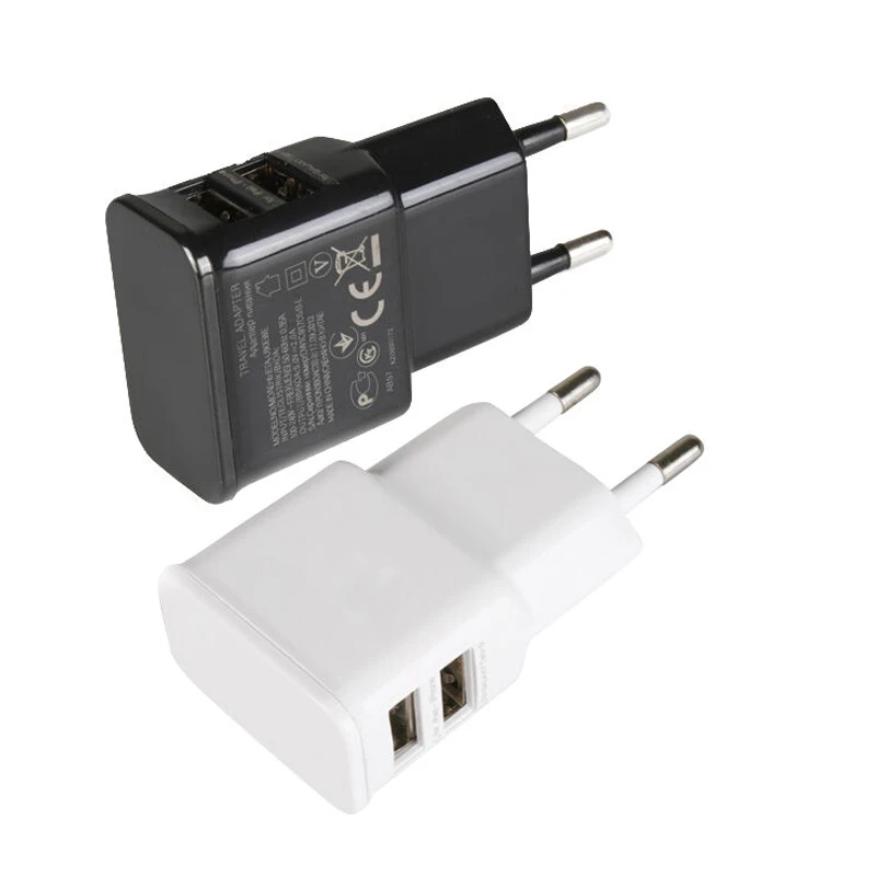 

EU Plug 1-2A Dual USB Travel Wall Home Charger Adapter for Samsung Galaxy iPhone HTC CI Universal