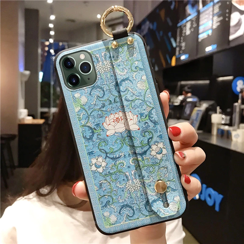 SoCouple Чехол-держатель для телефона для iphone XR X Xs max 11 Pro Max чехол для iphone 7 8 6 6s plus ремешок на запястье Мягкий ТПУ чехлы накладки