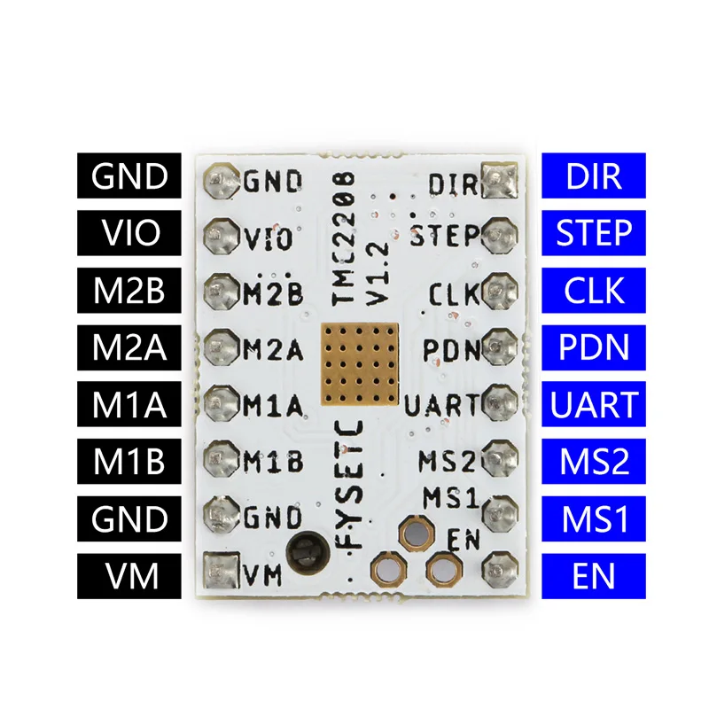 Модуль шагового двигателя TMC 2130/2208 Stepstick + радиатор для 3D принтера FKU66|Детали и