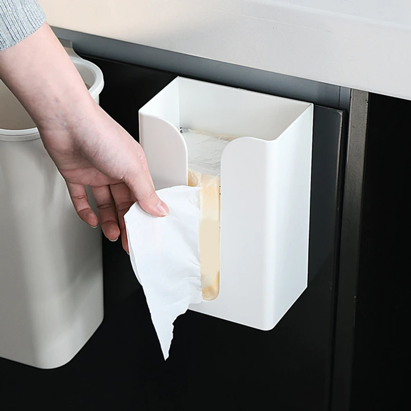 

Настенный самоклеящийся ящик для салфеток, держатель для салфеток, пластиковый раздатчик для мешков для мусора, стеллаж для хранения, автом...