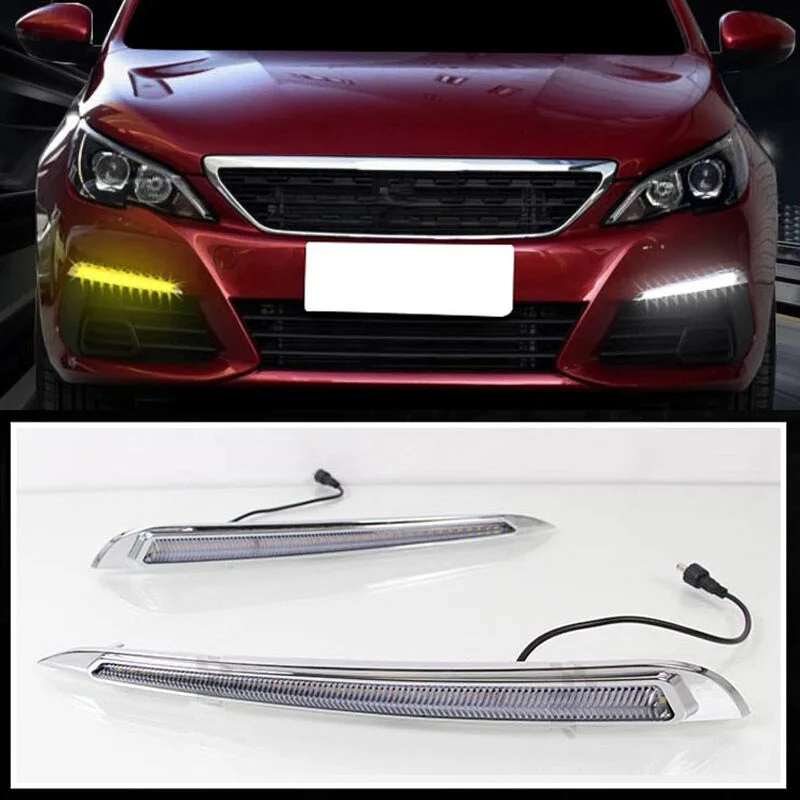 

Car DRL LED Daytime Running Light DRL Fog Light Lamp for Peugeot 308 2016-2017