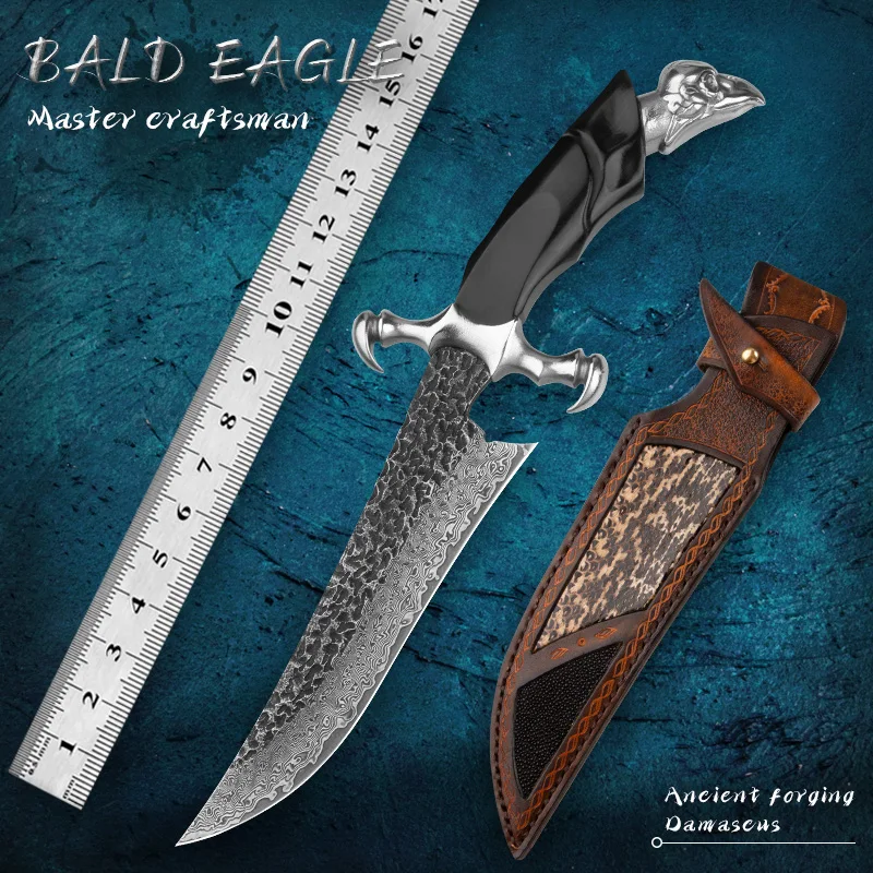 HUANGFU Дамасская сталь походный охотничий нож для выживания в джунглях самооборона