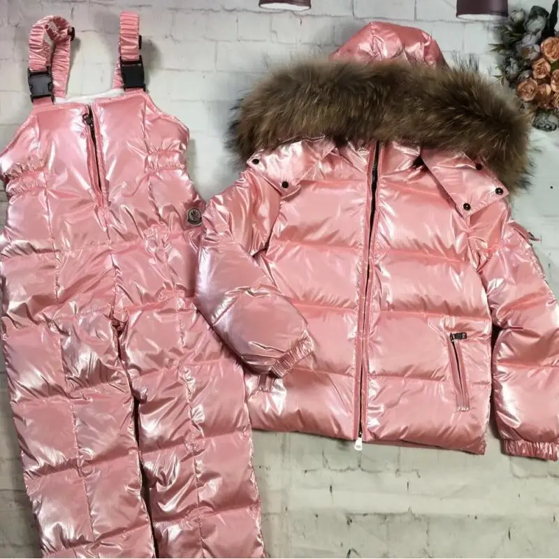 Бренд 2019 зимняя куртка для мальчиков детские пуховики и штаны спортивный костюм