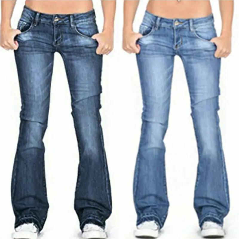 

FAKUNTN Skinny Flared Jeans Women's Fashion Denim Pants Bootcut Bell Bottoms Stretch Trousers Women Jeans Woman Jeans Low Rise