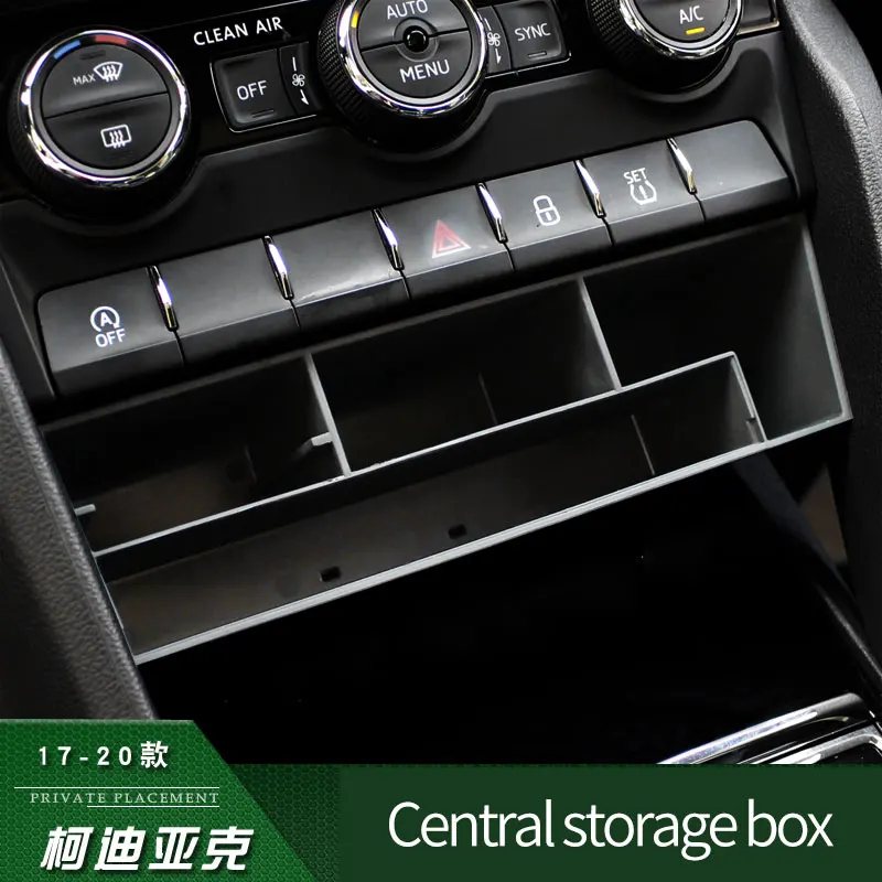 

for skoda kodiaq Car Central control storage box organizer Large Capacity tidying Container Interior Accessories 2017-2019