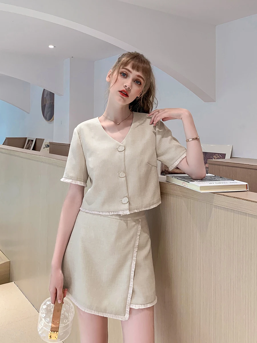Mg Small As Костюм-двойка в западном стиле на возраст Лето 2019 короткая куртка для