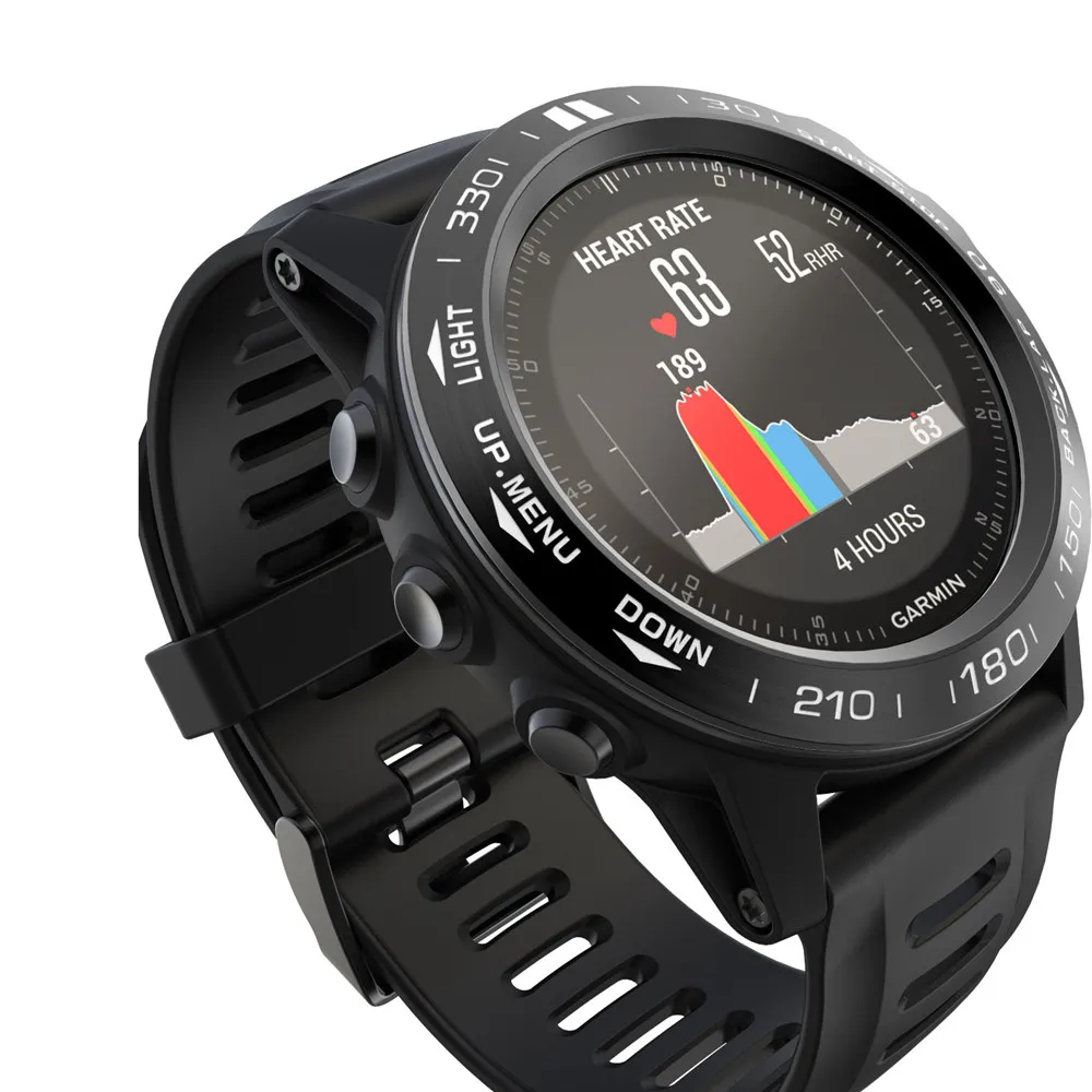 Металлический чехол с кольцом-ободком для Garmin Fenix 3 /feniix3 HR Plus стильный клейкий