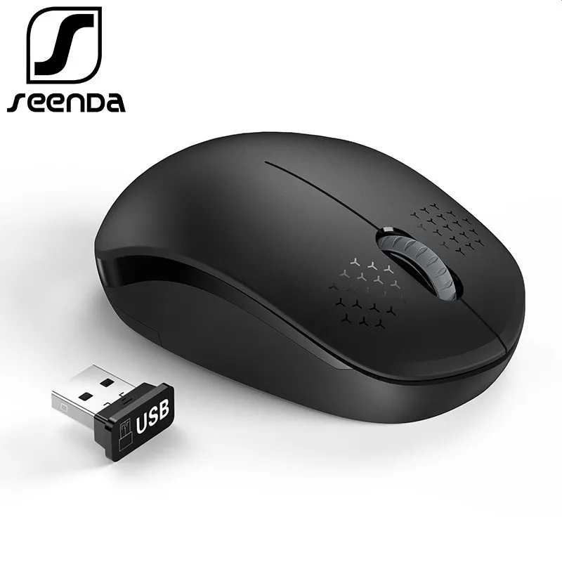 

SeenDa Computer Mouse 2.4G Wireless Mouse Noiseless with USB Receiver 1600DPI Adjustable Ergonomic Mice Laptop Accessories Mause