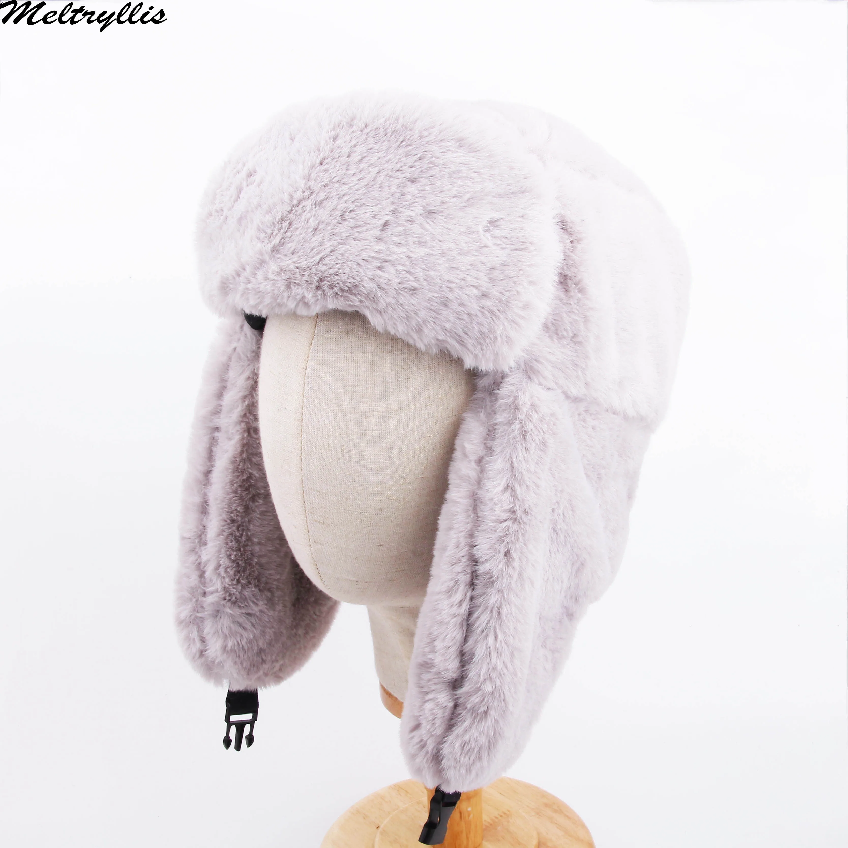 

[Meltryllis] Winter Ski Hat Warm Earmuffs Thicken Ear-flapped Hat For men and women Faux Fur Lei Feng Cap Russian bomber hat