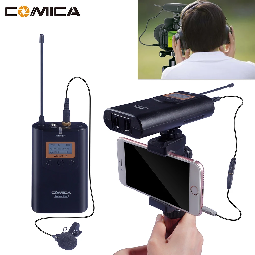 COMICA CVM-WM100 Professional 48 каналов моно/стерео UHF всенаправленная Беспроводная для Canon Nikon
