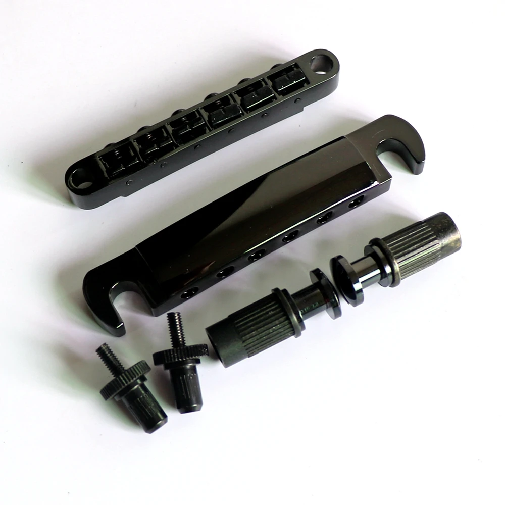 

Handmade Guitar Parts Accessories Black LP Guitar Chord Bridge Full Set Electric Guitar Gold Guitar Ponticello