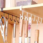 6 крючков кухонный шкаф подвесная Стойка Металлическая Вешалка для хранения Органайзер