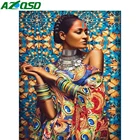 Набор для алмазной вышивки AZQSD 5D с изображением индийской женщины, алмазная вышивка, портрет, мозаика ручной работы, домашний декор