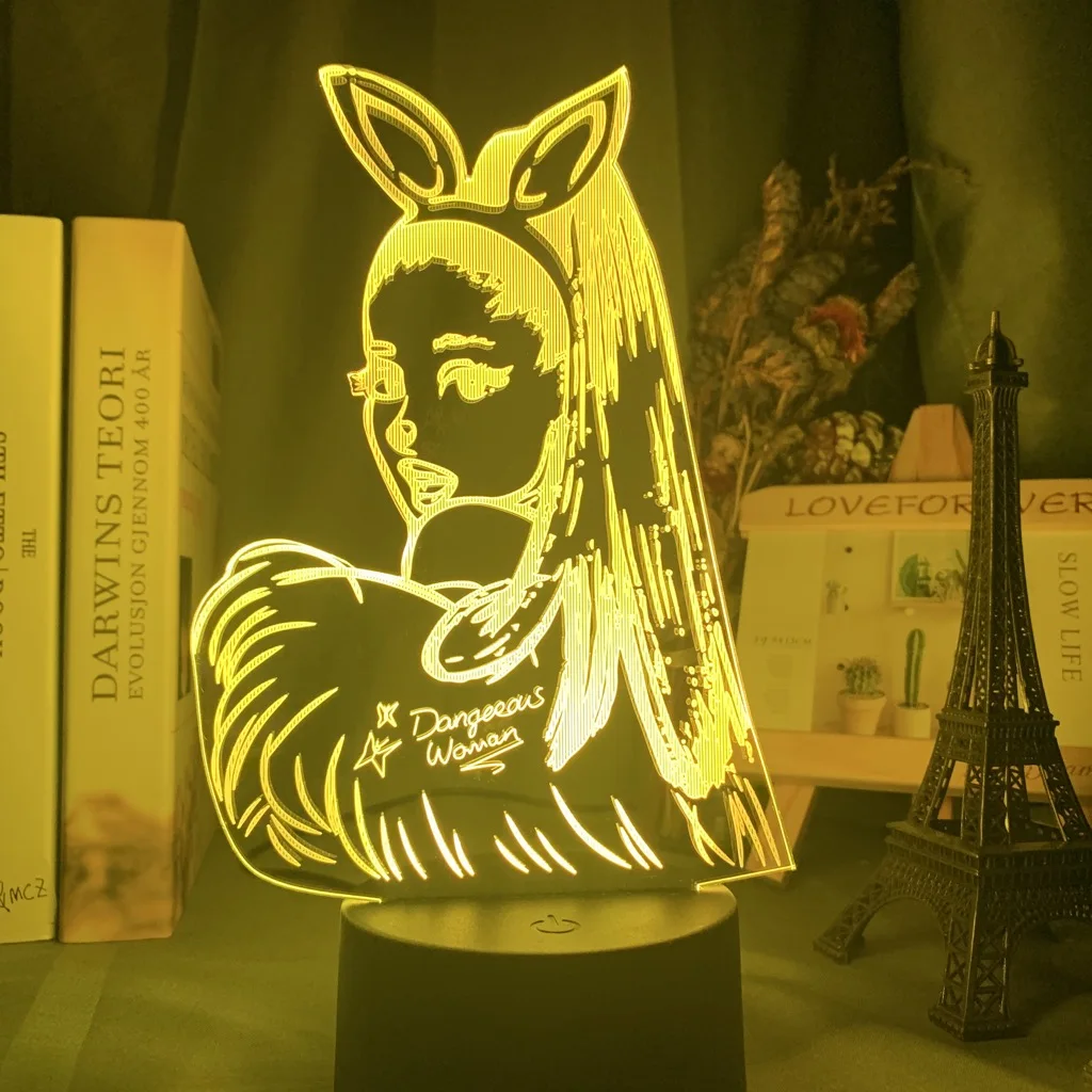 

3D Lamp 16 Colors Changing Touch Sensor Celebrity Singer Ariana Grande Led for Fans Gift Adult Night Lamp Bedroom Dropshipping