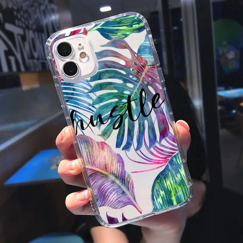 

.Summer Beautiful Flowers Phone Case Transparent for iPhone 11 12 mini pro 8 7 6 6S XS MAX Plus X 5S SE 2020 XR