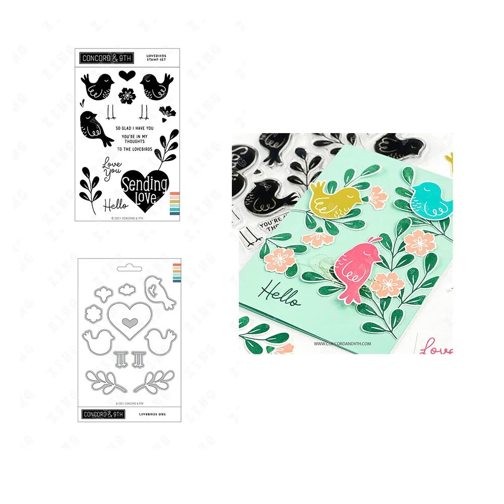 

2022 New Arrival Valentine's Day Love Bird Metal Cutting Dies Stamps Scrapbook Diary Decoration Embossing Template Hot Selling